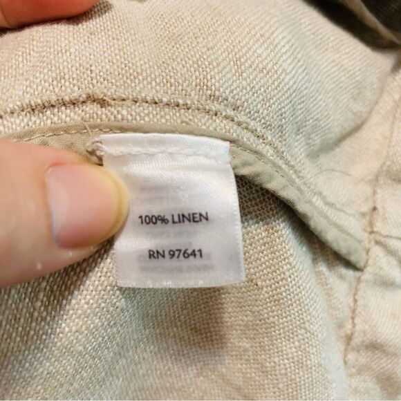 J. Jill Light Tan 100%  Linen Jean Jacket size medium - Picture 5 of 7